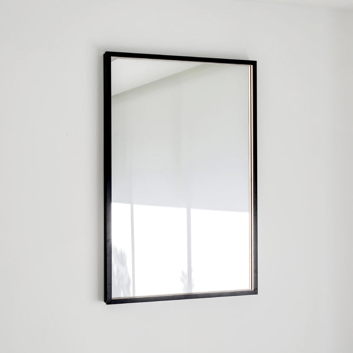 Frame Led Vanity Mirror - Wall Mount - 24W x 40H" Brass/Matt Black