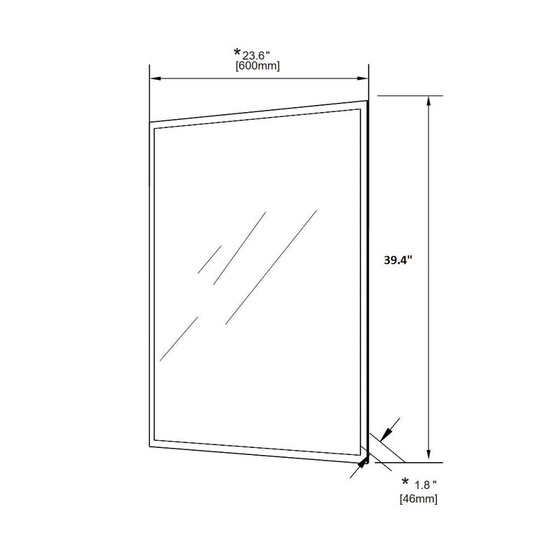 Frame Led Vanity Mirror - Wall Mount - 24W x 40H" Brass/Matt Black