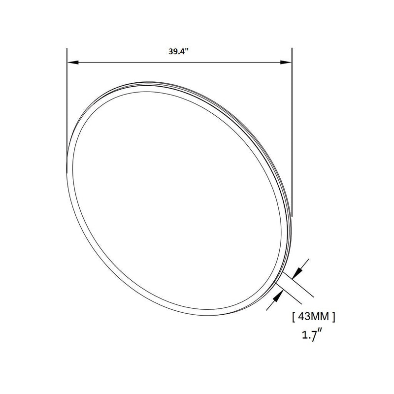 Frame Led Vanity Mirror - Wall Mount - 40" Brass/Matt Black