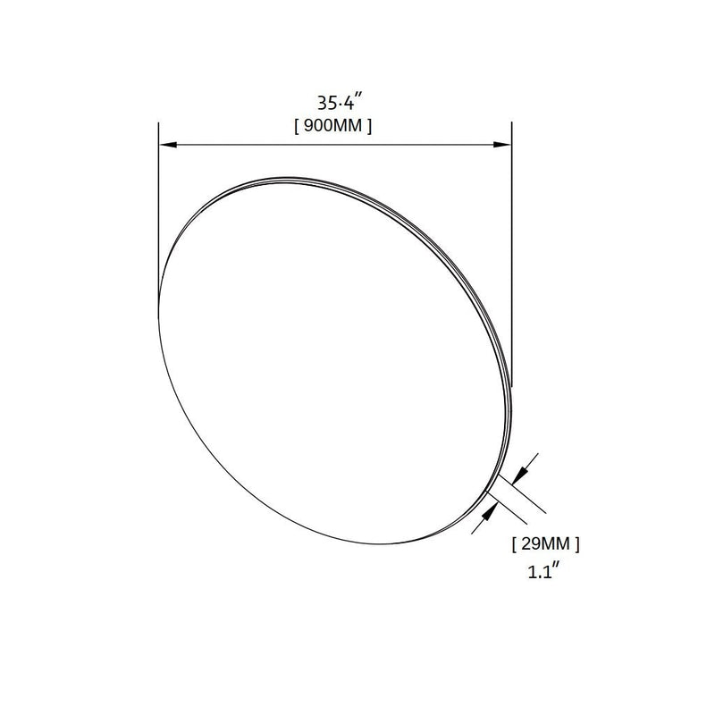 Milan Led Vanity Mirror - Wall Mount - 36" Glass/Glass