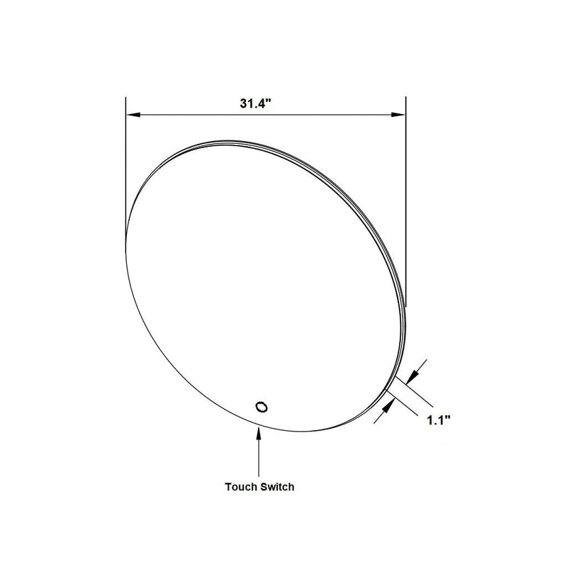 Milan Led Vanity Mirror - Wall Mount - 32" Glass/Glass