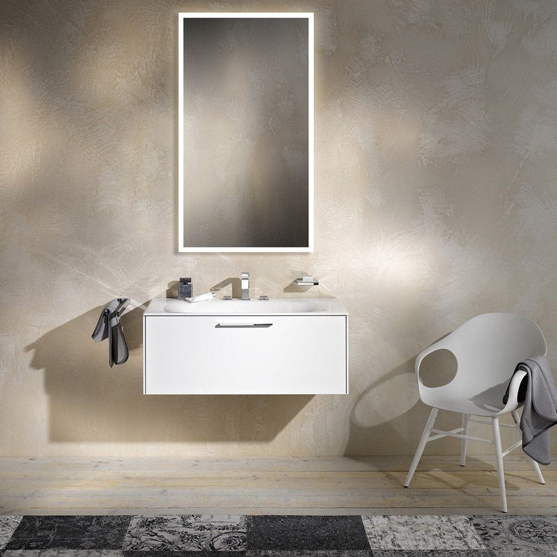 Milan Led Vanity Mirror - Wall Mount - 20W x 40H" Glass/Glass