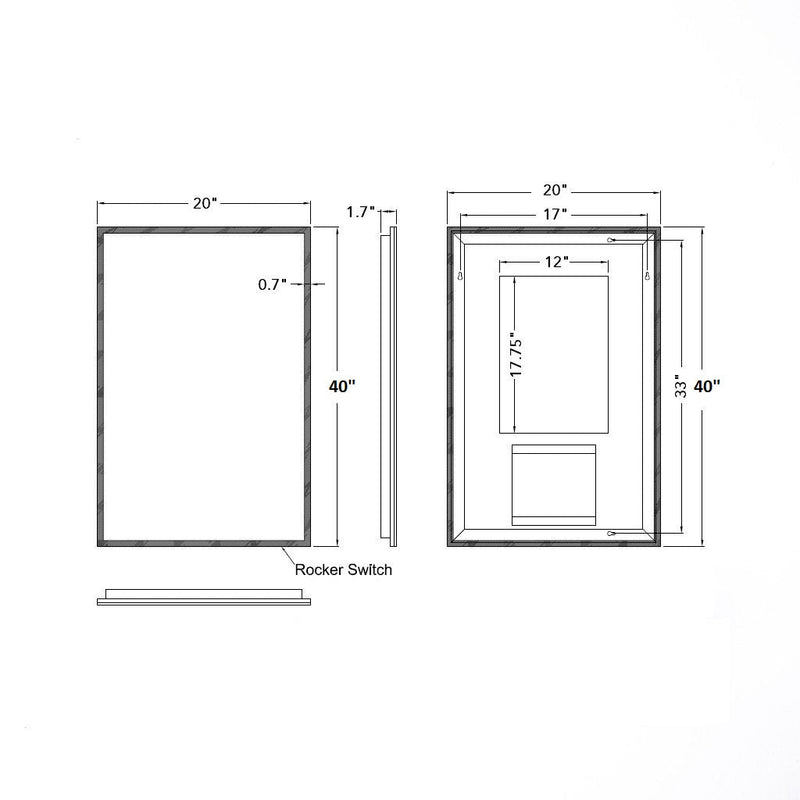 Milan Led Vanity Mirror - Wall Mount - 20W x 40H" Glass/Glass