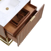 Terra Single Sink Vanity - Floor Mount - 36" Wood/Walnut