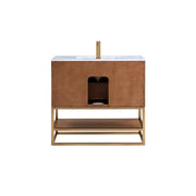 Terra Single Sink Vanity - Floor Mount - 36" Wood/Walnut