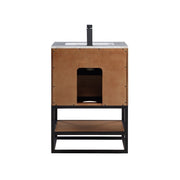 Terra Single Sink Vanity - Floor Mount - 24" Wood/Walnut