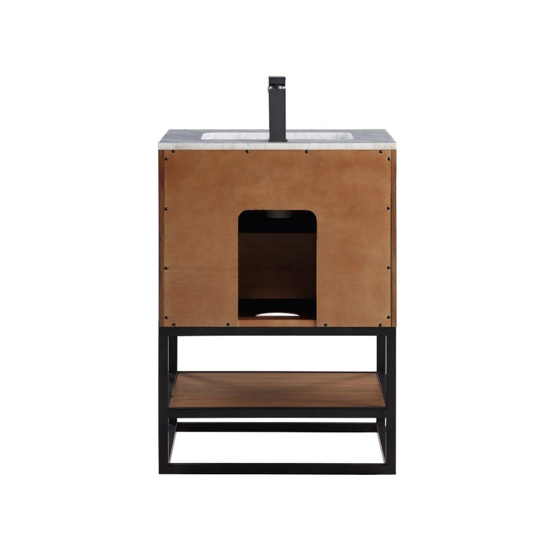 Terra Single Sink Vanity - Floor Mount - 24" Wood/Walnut