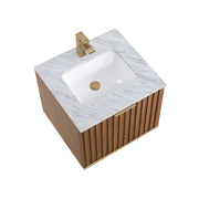 Terra Single Sink Vanity - Wall Mount - 24" Wood/Walnut