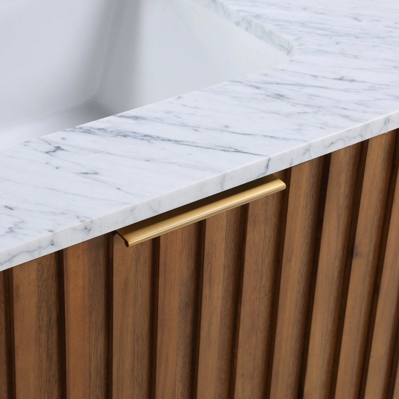 Terra Single Sink Vanity - Wall Mount - 24" Wood/Walnut