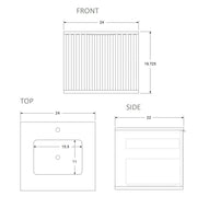 Terra Single Sink Vanity - Wall Mount - 24" Wood/Walnut