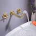 Smart Cross Widespread Bathroom Faucet - Wall Mount - 8" Brass/Satin Brass