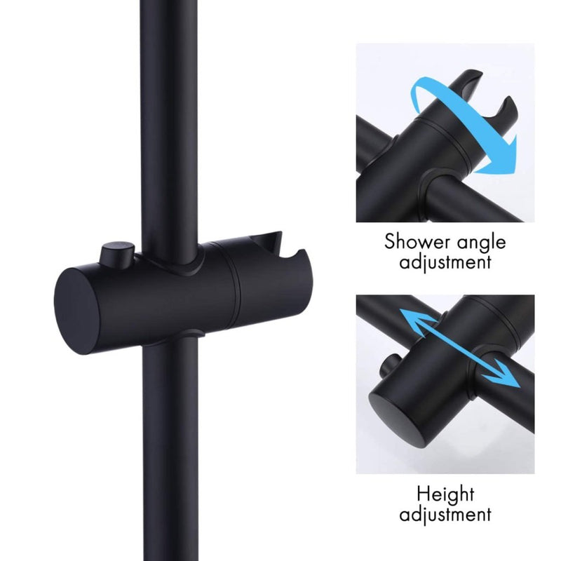 Metro Hand Shower Column - Wall Mount - 16" Stainless Steel/Matt Black
