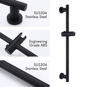 Metro Hand Shower Column - Wall Mount - 16" Stainless Steel/Matt Black