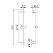 Metro Hand Shower Column - Wall Mount - 16" Stainless Steel/Matt Black