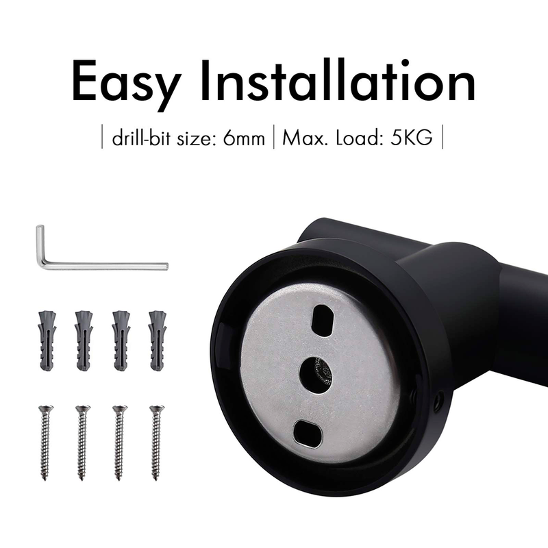 Metro Hand Shower Column - Wall Mount - 16" Stainless Steel/Matt Black