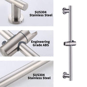 Metro Hand Shower Column - Wall Mount - 16" Stainless Steel/Brushed Stainless Steel