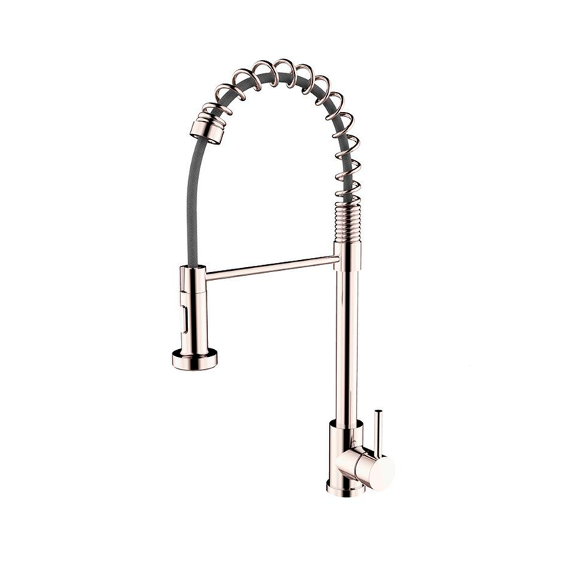 Quality Pull Out Kitchen Faucet - Single Hole - 17" Brass/Brushed Nickel (Final Sale)