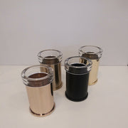 Es Top Toothbrush Holder - Free Standing - 3" Brass/Glass/Matt Gold