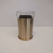 Es Top Toothbrush Holder - Free Standing - 3" Brass/Glass/Bronze Gold