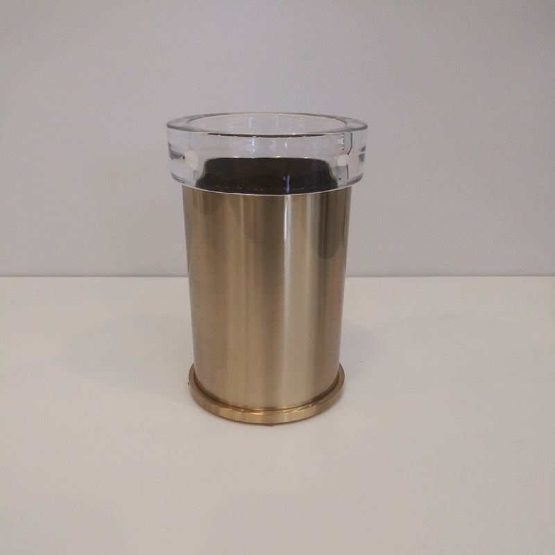 Es Top Toothbrush Holder - Free Standing - 3" Brass/Glass/Bronze Gold