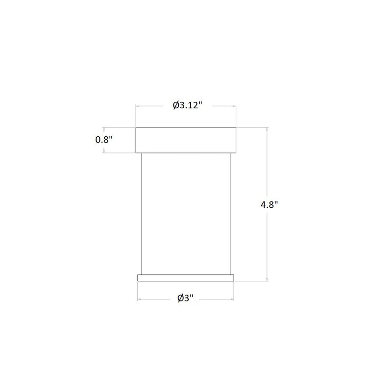 Es Top Toothbrush Holder - Free Standing - 3" Brass/Glass/Bronze Gold