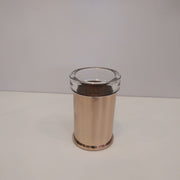 Es Top Toothbrush Holder - Free Standing - 3" Brass/Glass/Rose Gold