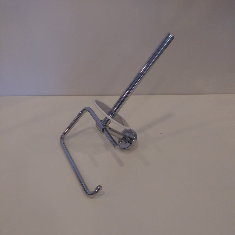 Cinquecento Spare And Toilet Paper Holder - Wall Mount - 6" Brass/Polished Chrome