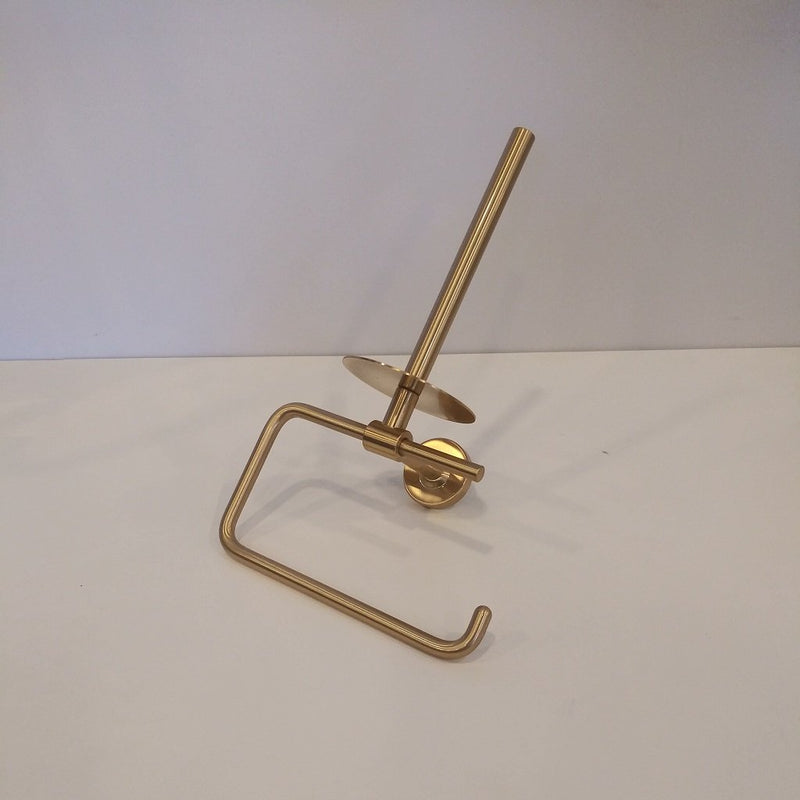 Cinquecento Spare And Toilet Paper Holder - Wall Mount - 6" Brass/Matt Gold