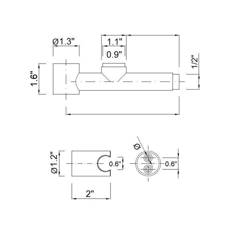 Smart Bidet Shower - Wall Mount - 6" Abs/Polished Chrome