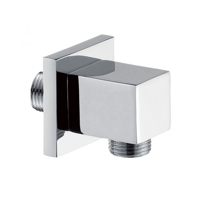 Cubic Hand Shower Connector - Wall Mount - 1" Brass/Polished Chrome