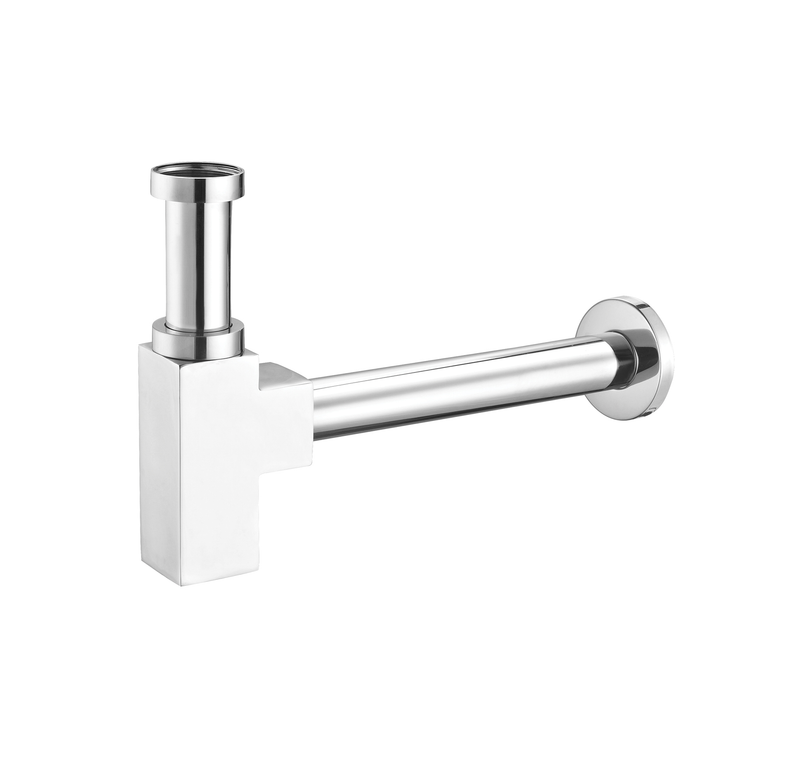 Sink Complements Modern Bottle Sink Siphon - Under Mount - 2" Brass/Polished Chrome