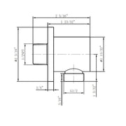 Metro Hand Shower Connector - Wall Mount - 2" Brass/Matt Black