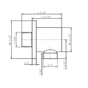 Metro Hand Shower Connector - Wall Mount - 2" Brass/Satin Brass