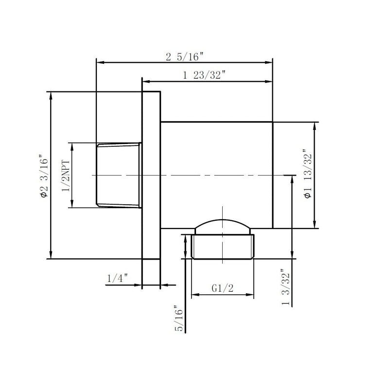 Metro Hand Shower Connector - Wall Mount - 2" Brass/Satin Brass