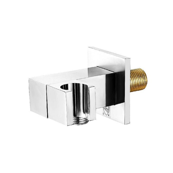 Devon Hand Shower Holder Connector - Wall Mount - 3" Brass/Polished Chrome