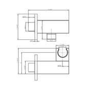 Devon Hand Shower Holder Connector - Wall Mount - 3" Brass/Brushed Nickel