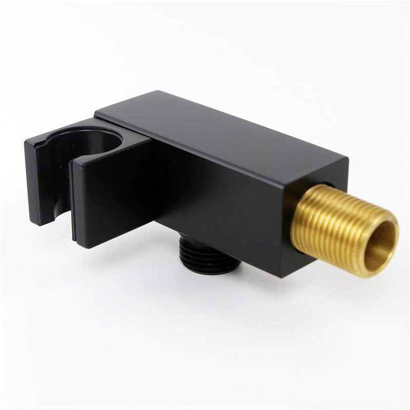 Devon Hand Shower Holder Connector - Wall Mount - 3" Brass/Matt Black