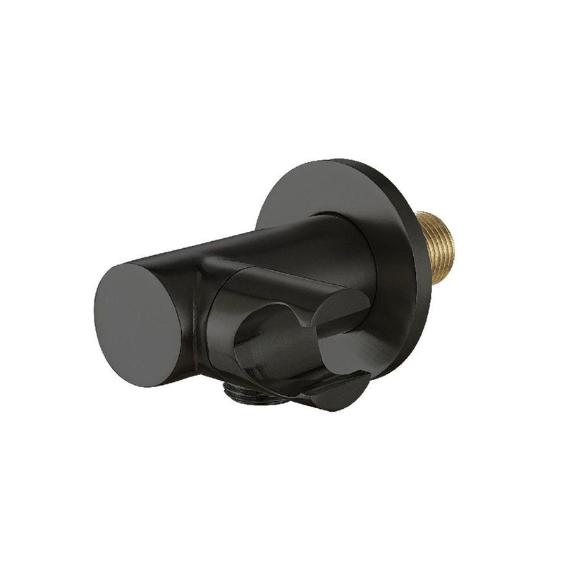 Metro Hand Shower Holder Connector - Wall Mount - 3" Brass/Matt Black
