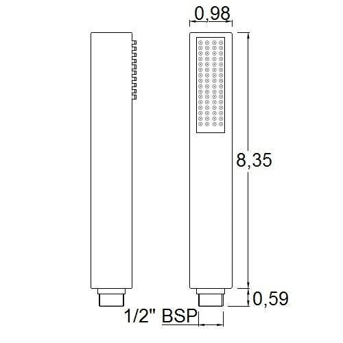 Devon Hand Shower Column Set - Wall Mount - 2" Brass/Abs/Polished Chrome
