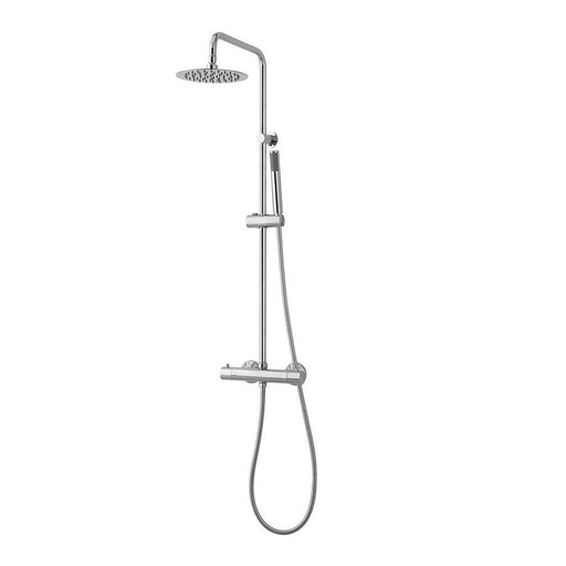 Metro Thermostatic Shower Column - Wall Mount - 8" Brass/Polished Chrome