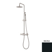 Metro Thermostatic Shower Column - Wall Mount - 8" Brass/Matt Black