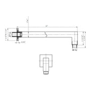 Devon 1-Way Tub Spout And Head Included Complete Shower Set - Wall Mount - 8" Brass/Matt Black