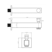 Devon 1-Way Tub Spout And Head Included Complete Shower Set - Wall Mount - 8" Brass/Matt Black
