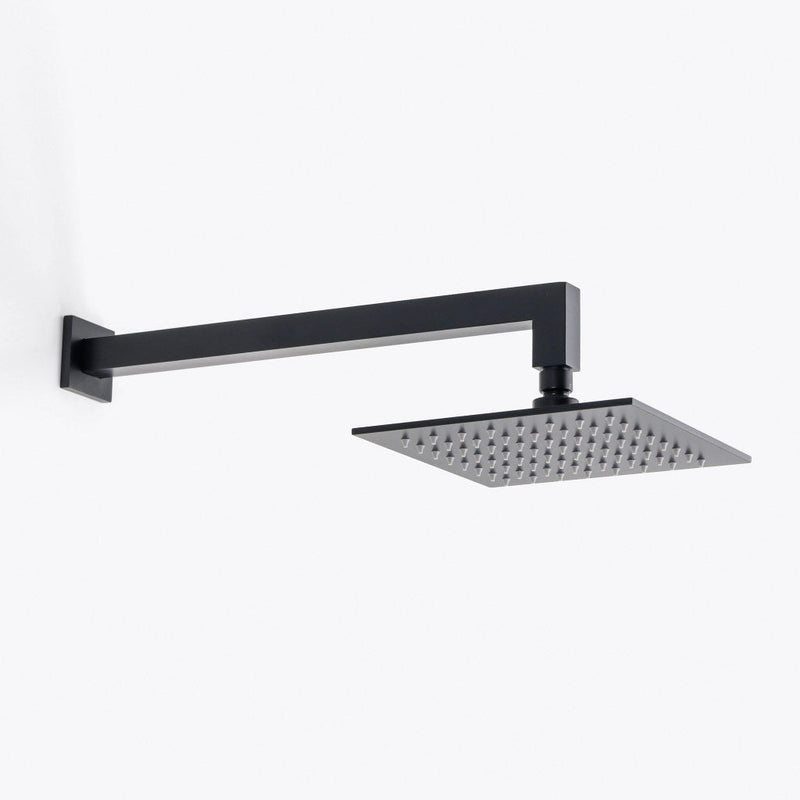 Devon 1-Way Pressure Balance Trim Complete Shower Set - Wall Mount - 8" Brass/Matt Black