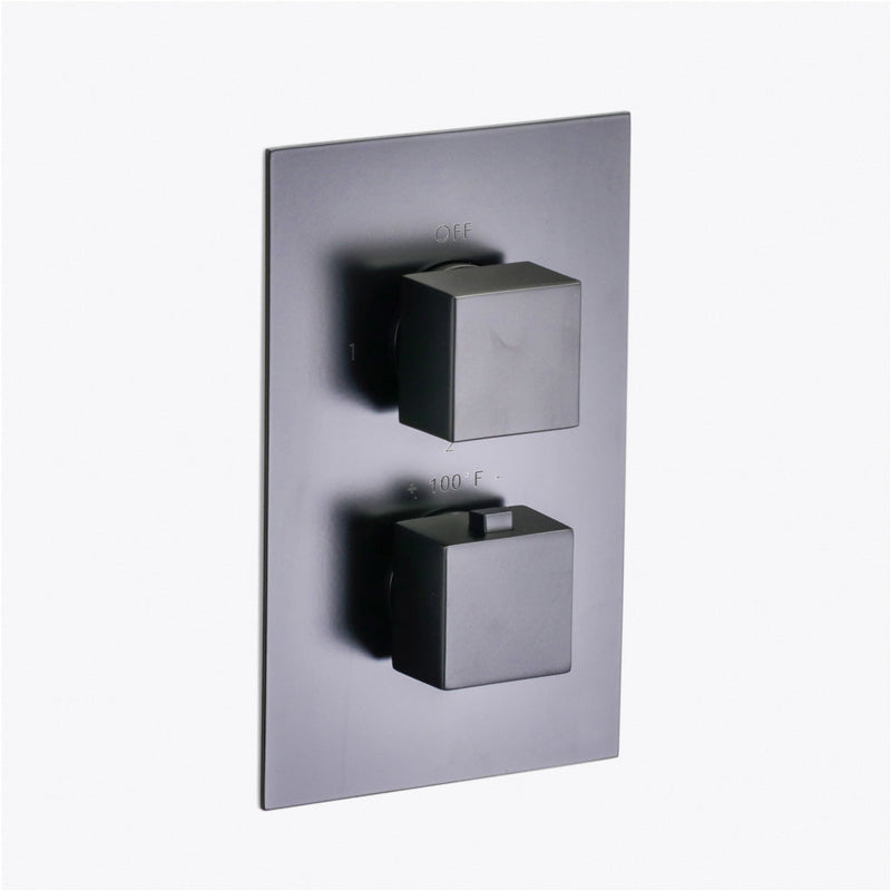 Devon 3-Way Shower Set With Hand Shower Set - Wall Mount - 8" Brass/Matt Black