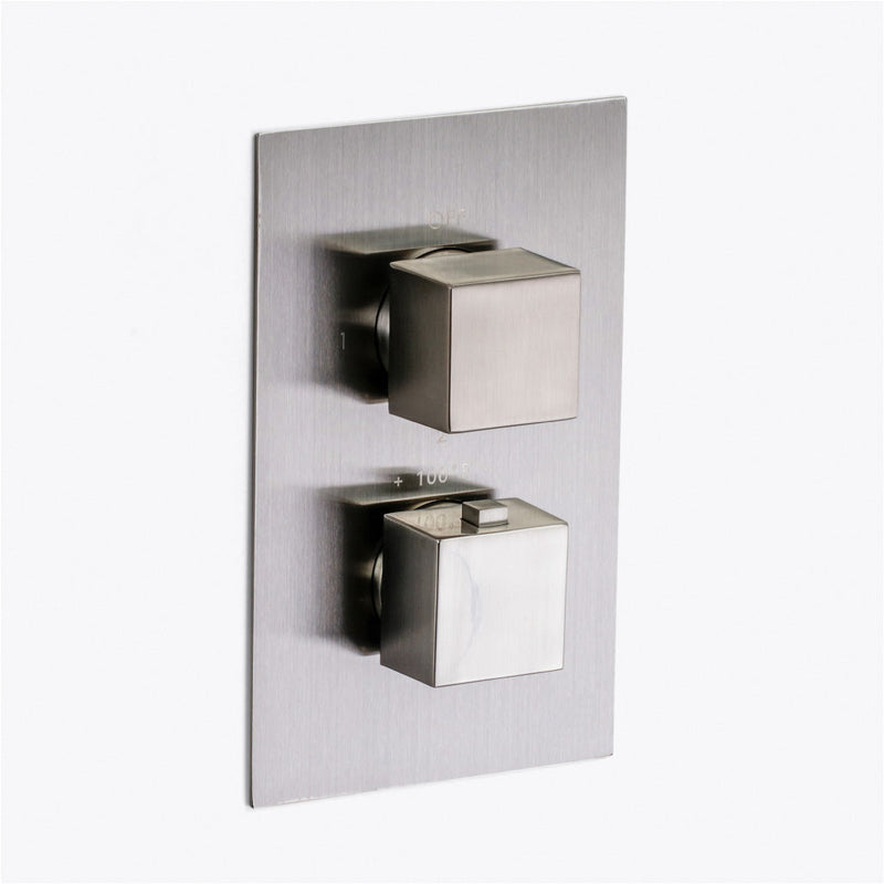 Devon 3-Way Shower Set With Hand Shower Set - Wall Mount - 8" Brass/Brushed Nickel