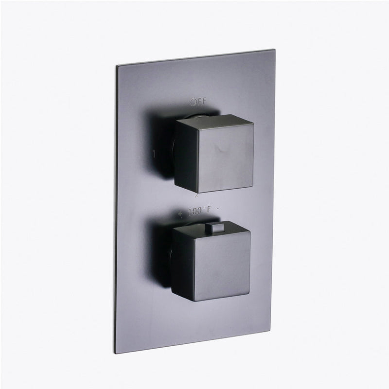 Devon 3-Way Shower Set With Hand Shower Set and Double Function Shower Head - Wall Mount - 10" Brass/Matt Black