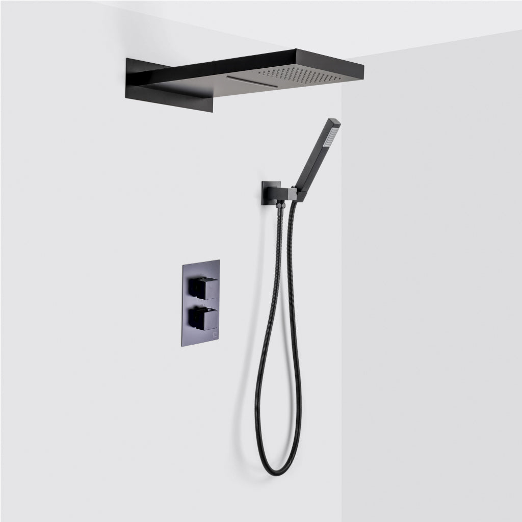 Devon 3 Way Shower Set With Hand Shower Set and Double Function Shower Head - Wall Mount - 10"