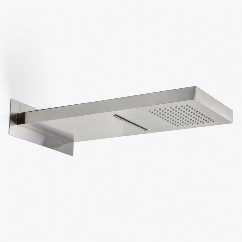 Devon 3-Way Shower Set With Hand Shower Column Set and Double Function Shower Head - Wall Mount - 10" Brass/Brushed Nickel