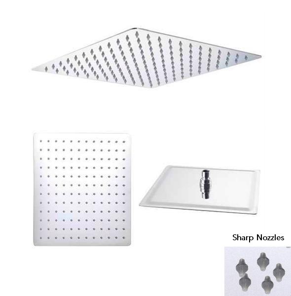 Devon 1-Way Only Slim Head Included Complete Shower Set - Wall Mount - 8" Brass/Polished Chrome